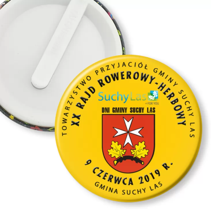 przypinka klips XX Rajd Rowerowy - Herbowy