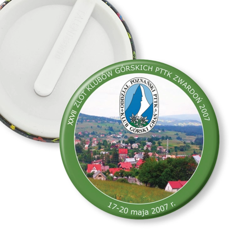 przypinka klips XXVII Zlot Klubów Górskich PTTK Zwardoń 2007