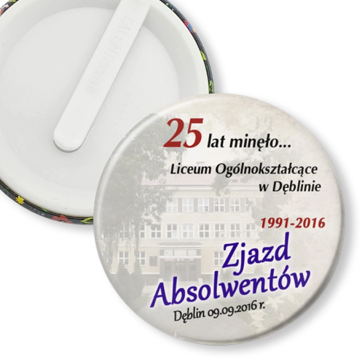 przypinka klips Zjazd Absolwentów LO Dęblin 2016