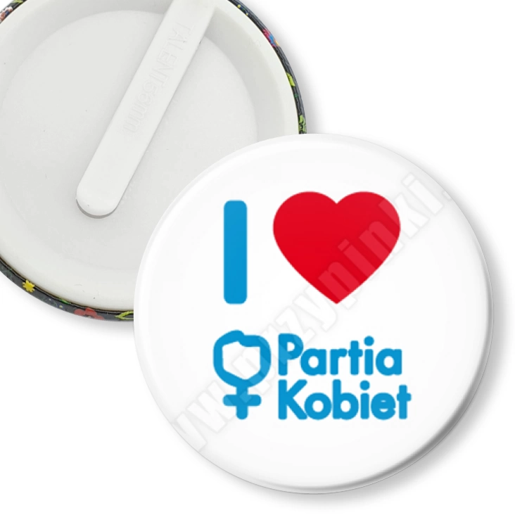 przypinka klips I love Partia Kobiet