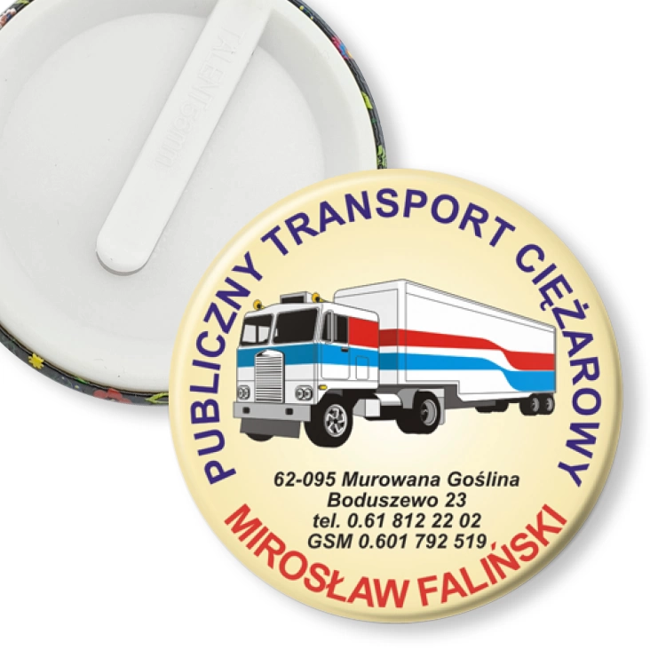 przypinka klips Mirosław Faliński - publiczny transport ciężarowy