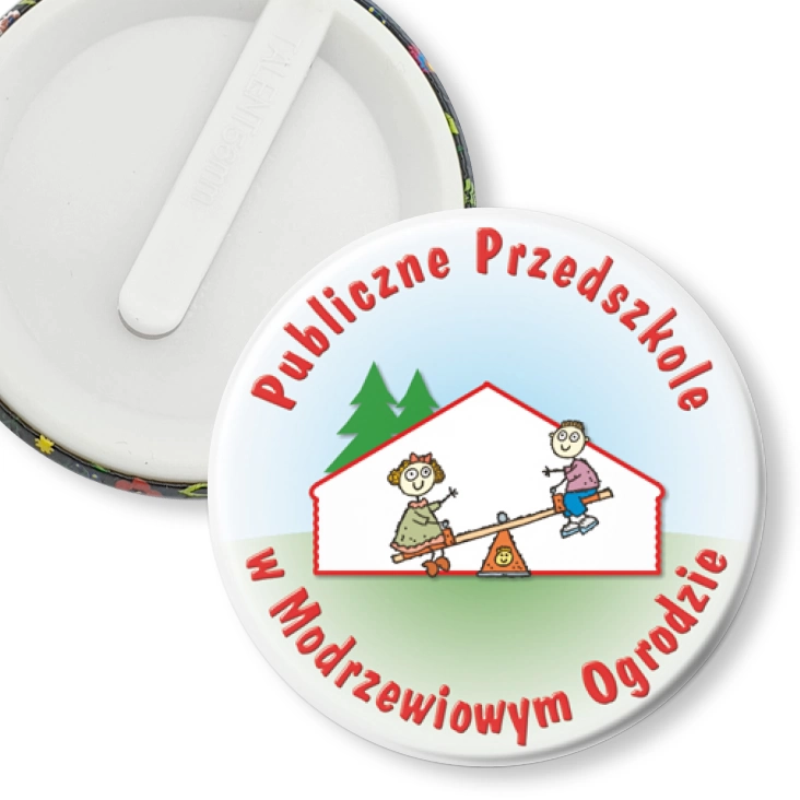 przypinka klips Publiczne Przedszkole w Modrzewiowym Ogrodzie