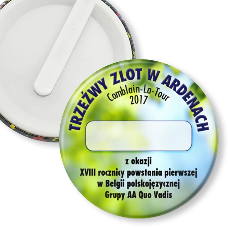 przypinka klips Trzeźwy Zlot w Ardenach