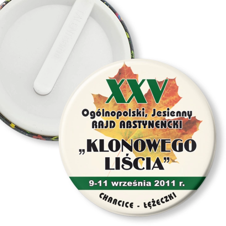 przypinka klips XXV Ogólnopolski Rajd Abstynencki Klonowego Liścia