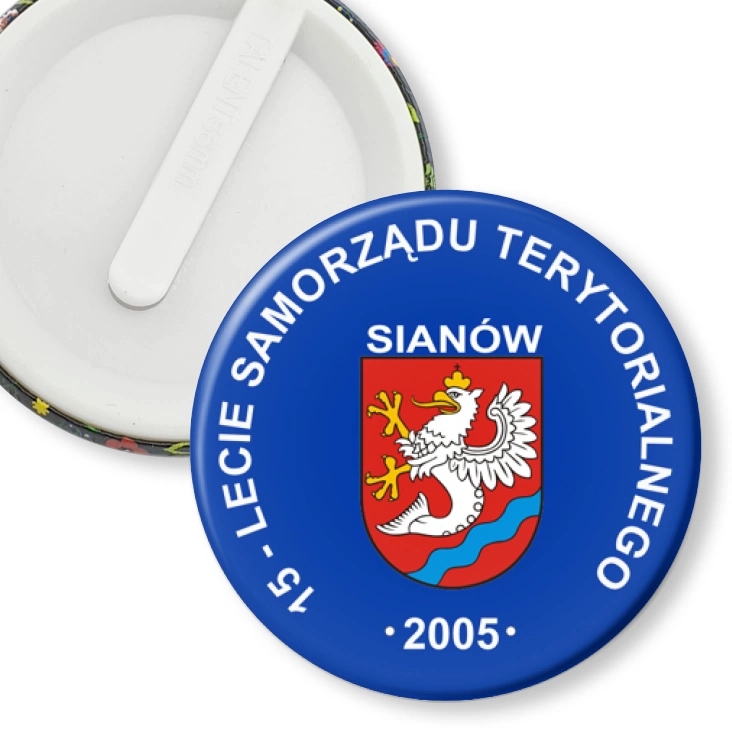 przypinka klips 15-lecie Samorządu Terytorialnego Sianów