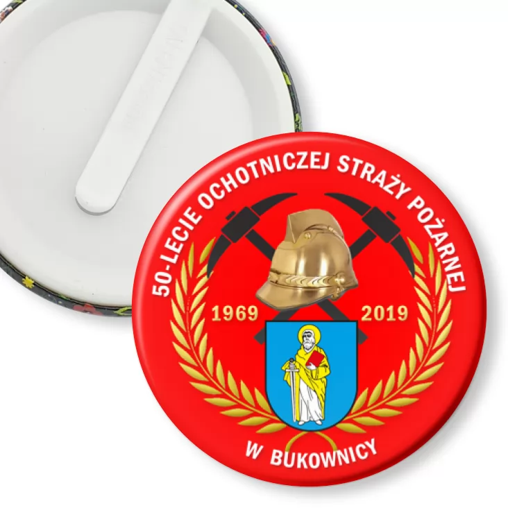 przypinka klips 50 lat OSP w Bukownicy