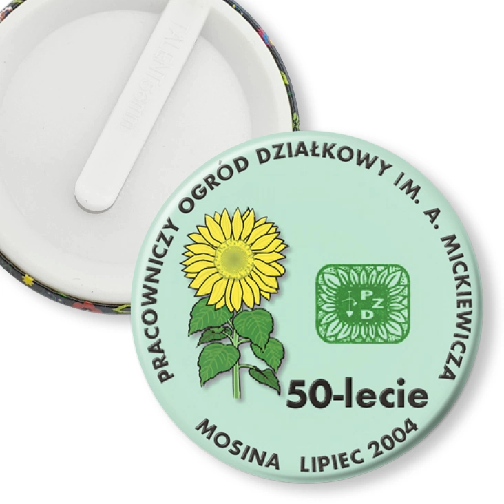 przypinka klips 50-lecie Pracowniczego Ogrodu Działkowego