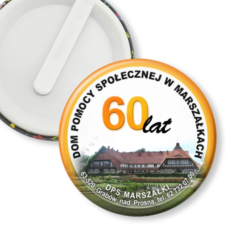 przypinka klips 60 lat DPS w Marszałkach