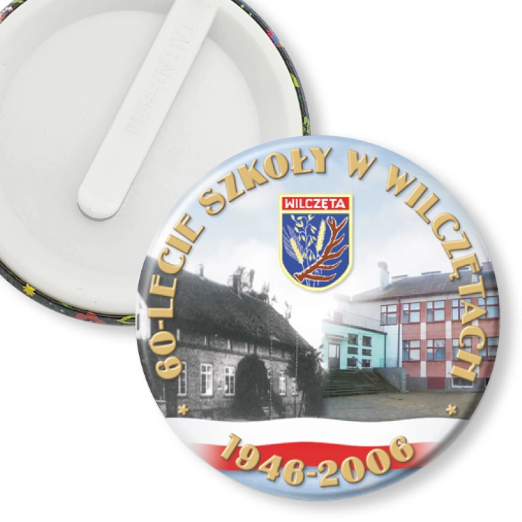 przypinka klips 60-lecie szkoły w Wilczętach
