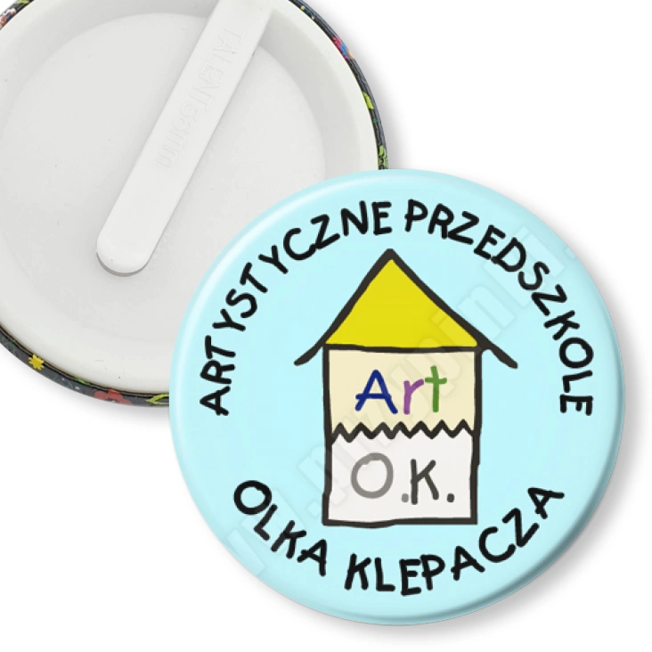 przypinka klips Artystyczne Przedszkole Olka Klepacza