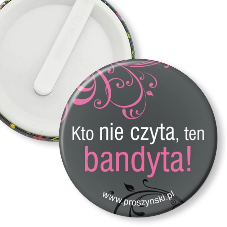 przypinka klips Bandyta nie czyta