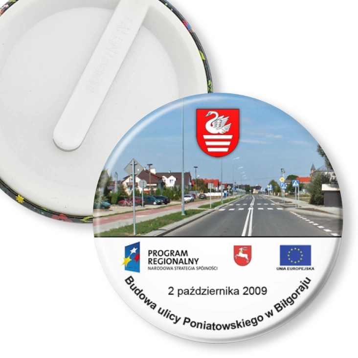 przypinka klips Budowa ulicy Poniatowskiego w Biłgoraju