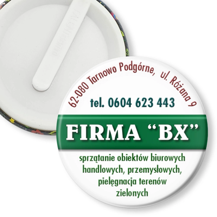 przypinka klips Firma BX