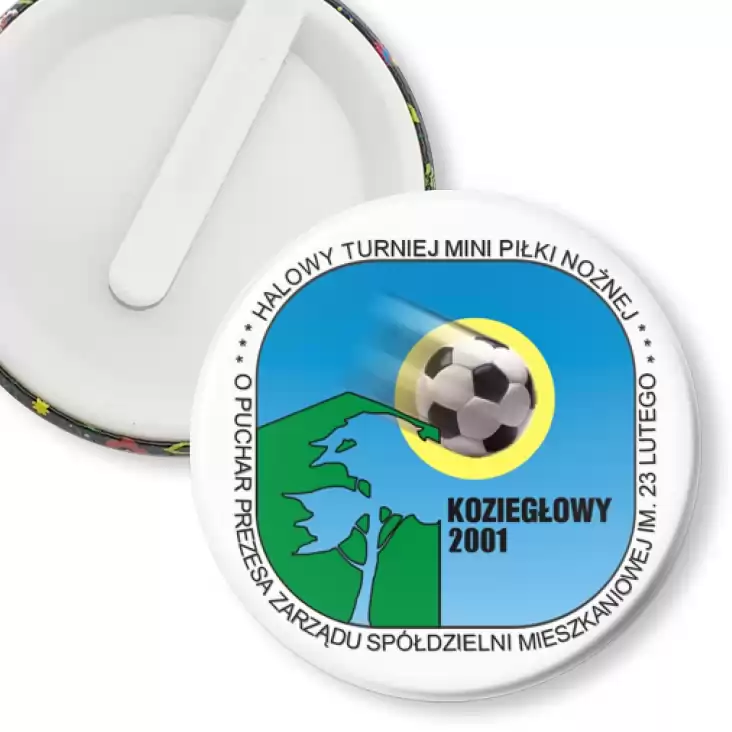 przypinka klips Halowy turniej mini piłki nożnej - Koziegłowy 2001