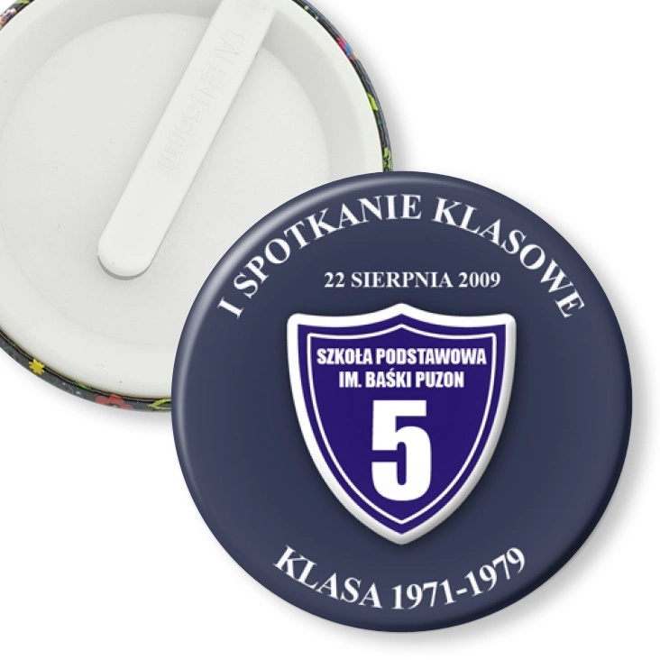 przypinka klips I spotkanie klasowe - SP im. Baśki Puzon