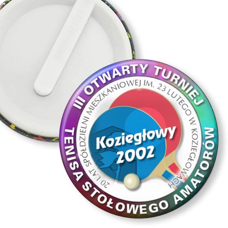 przypinka klips III Otwart Turniej Tenisa Stołowego Amatorów Koziegłowy 2002