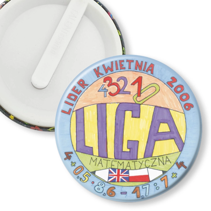 przypinka klips Liga matematyczna - lider kwietnia 2006