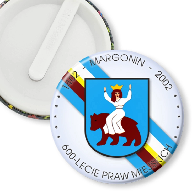 przypinka klips Margonin - 600-lecie Praw Miejskich