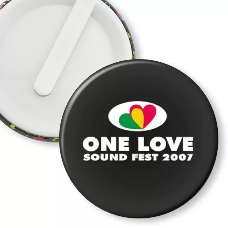 przypinka klips One Love Sound Fest 2007 - czarne