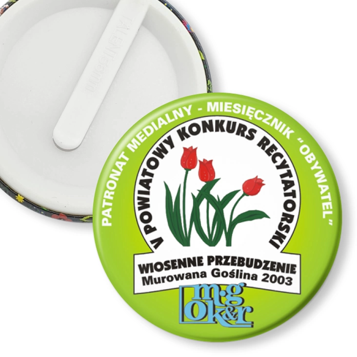 przypinka klips Powiatowy Konkurs Recytatorski - Wiosenne Przebudzenie2003