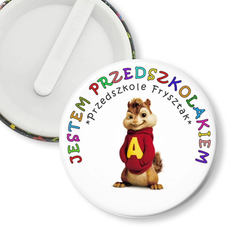 przypinka klips Przedszkole Frysztak - wiewiórki