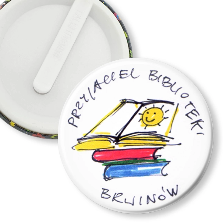 przypinka klips Przyjaciel Biblioteki - Brwinów