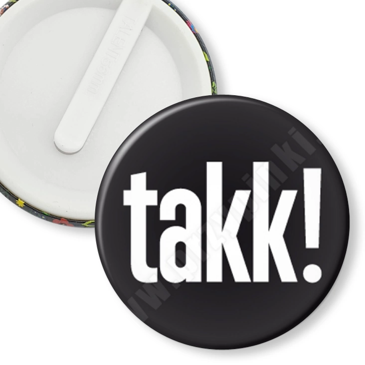 przypinka klips takk! czarne