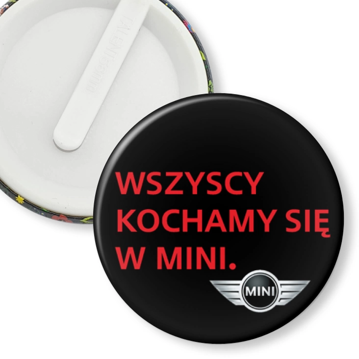 przypinka klips Wszyscy kochamy się w Mini