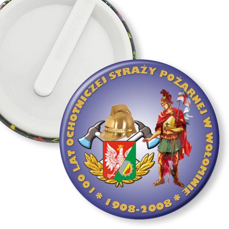 przypinka klips 100 lat OSP Wołomin