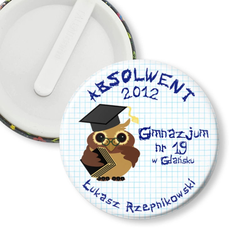 przypinka klips Gimnazjum nr 19 w Gdańsku