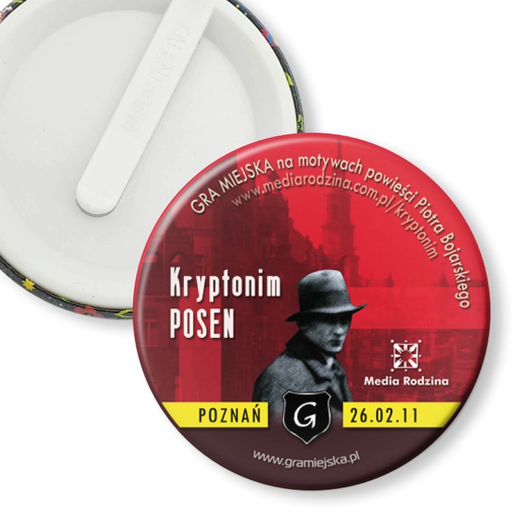 przypinka klips Gra Miejska - Kryptonim Posen