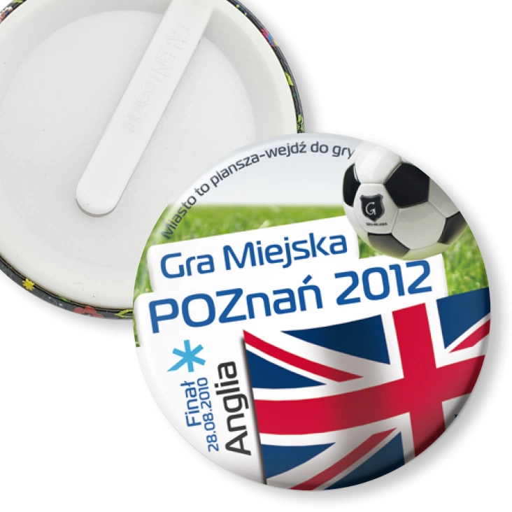 przypinka klips Gra Miejska - Poznań 2012 - Anglia