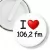 Przypinka klips I love 106,2 fm