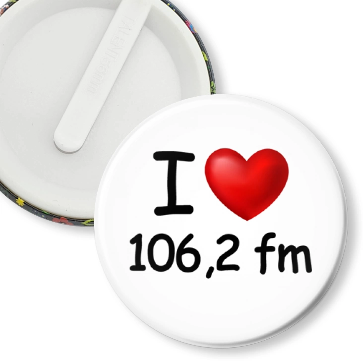 przypinka klips I love 106,2 fm