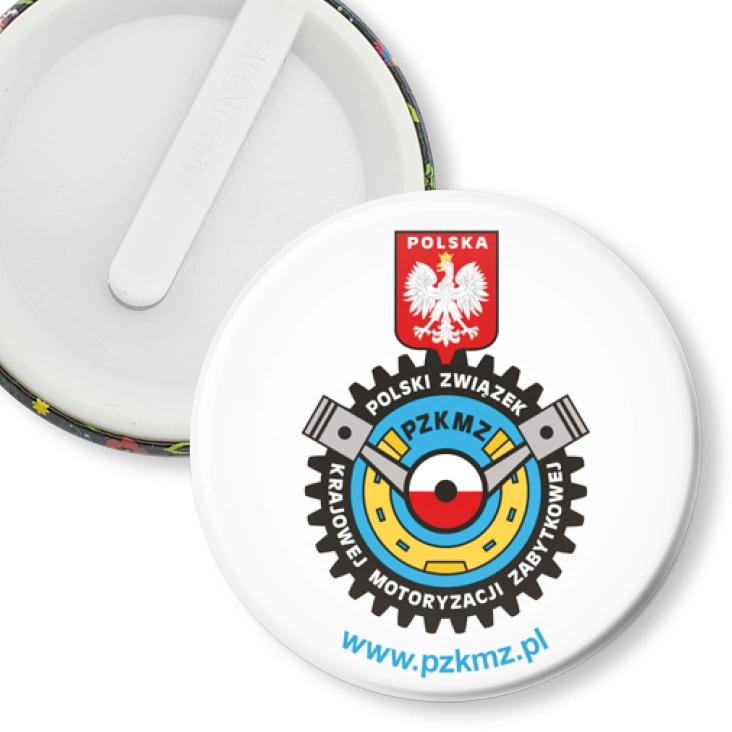 przypinka klips Polski Związek Krajowej Motoryzacji Zabytkowej