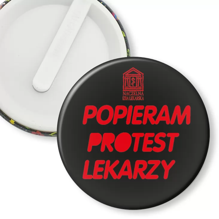 przypinka klips Popieram protest lekarzy