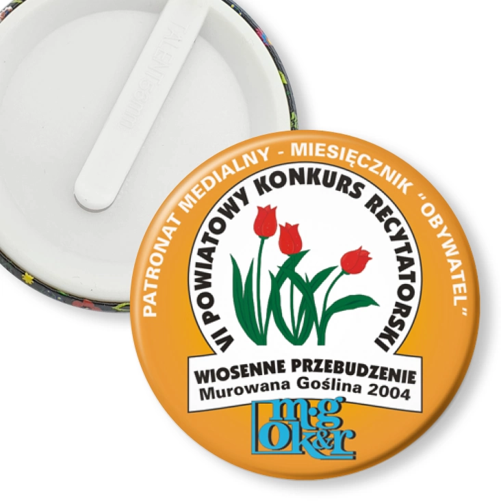 przypinka klips Powiatowy Konkurs Recytatorski - Wiosenne Przebudzenie 2004