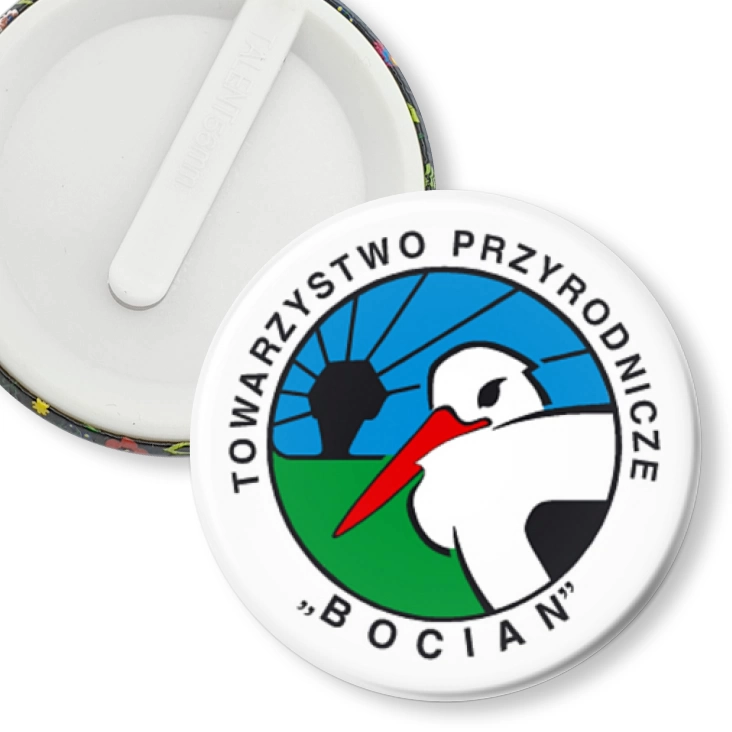przypinka klips Towarzystwo Przyrodnicze Bocian