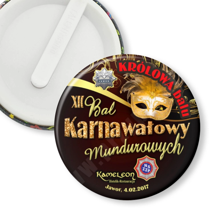 przypinka klips XII Bal Karnawałowy Mundurowych