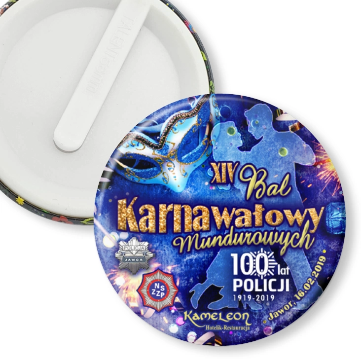 przypinka klips XIV Bal Karnawałowy Mundurowych