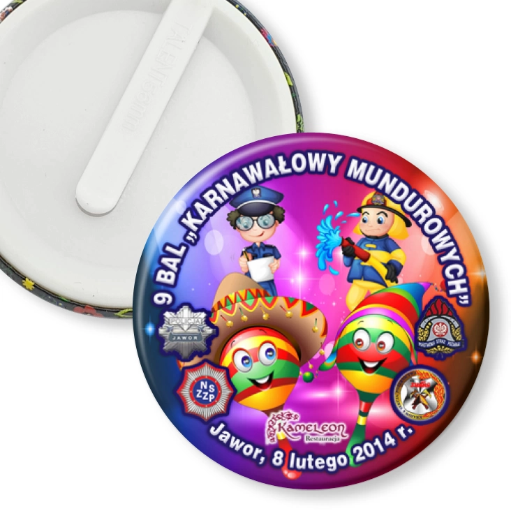 przypinka klips 9 Bal Karnawałowy mundurowych