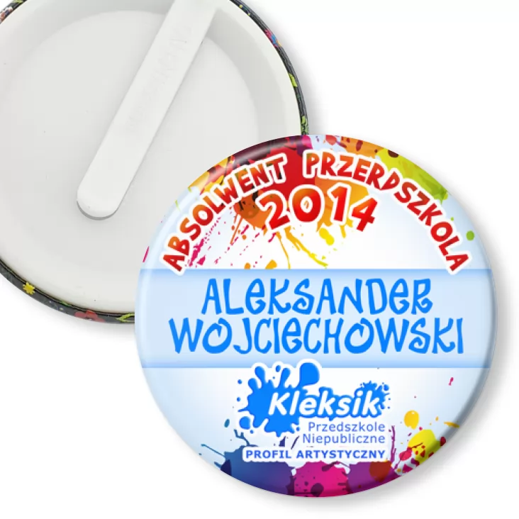 przypinka klips Absolwent 2014 Przedszkola Kleksik