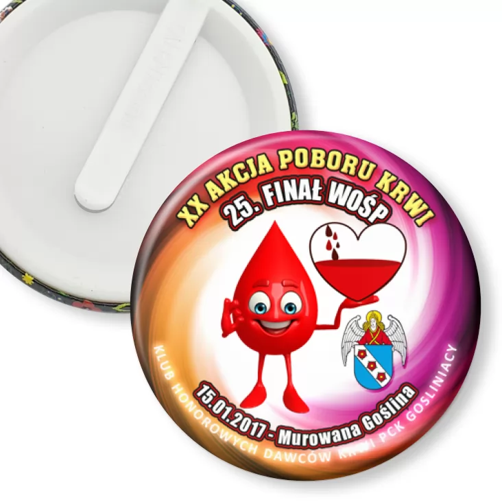 przypinka klips Gośliniacy - XX Akcja Poboru Krwi