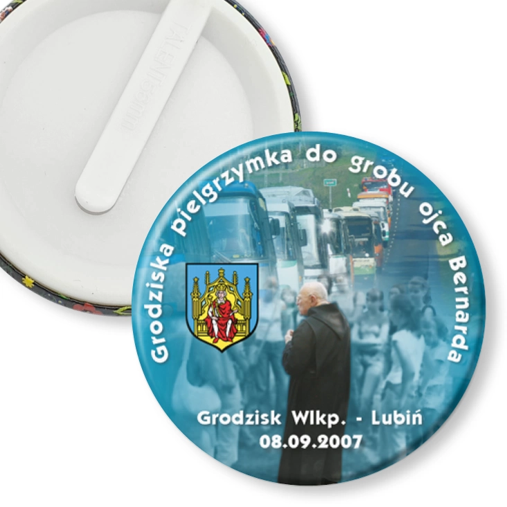 przypinka klips Grodziska Pielgrzymka do grobu Św. Bernarda 2007