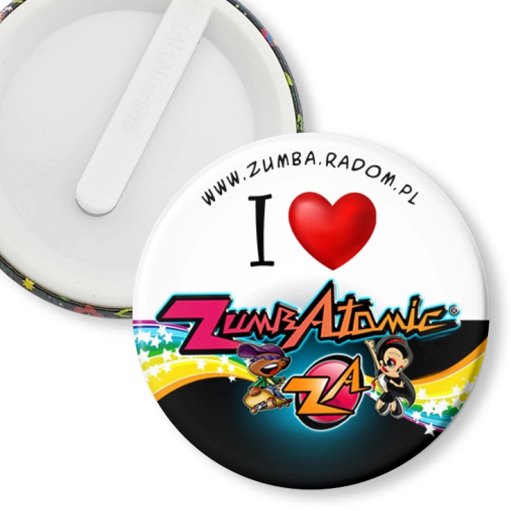 przypinka klips I love ZumbAtomic