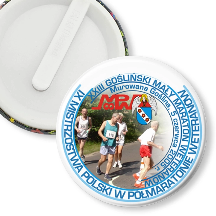 przypinka klips IX Mistrzostwa Polski w Półmaratonie Weteranów