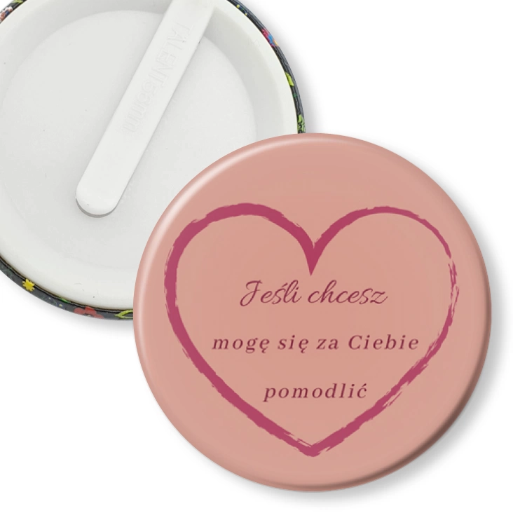 przypinka klips Mogę się za Ciebie pomodlić