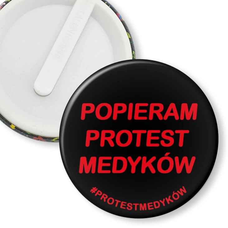 przypinka klips Popieram protest medyków