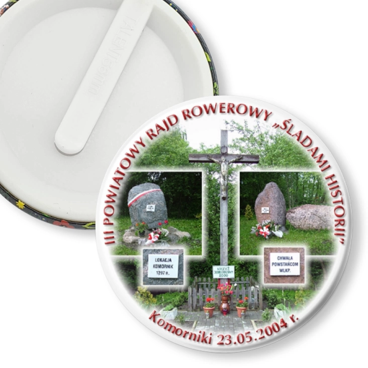 przypinka klips Rajd rowerowy Śladami historii