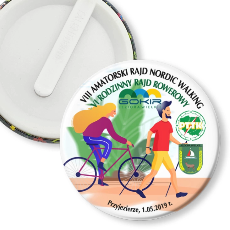 przypinka klips VIII Amatorski Rajd Nordic Walking 2019